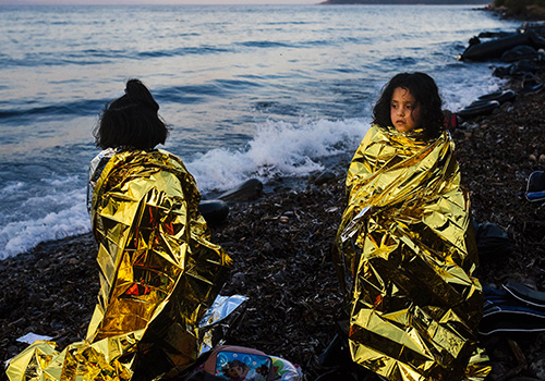 Reflective mylar blanket can be easily spotted from distance